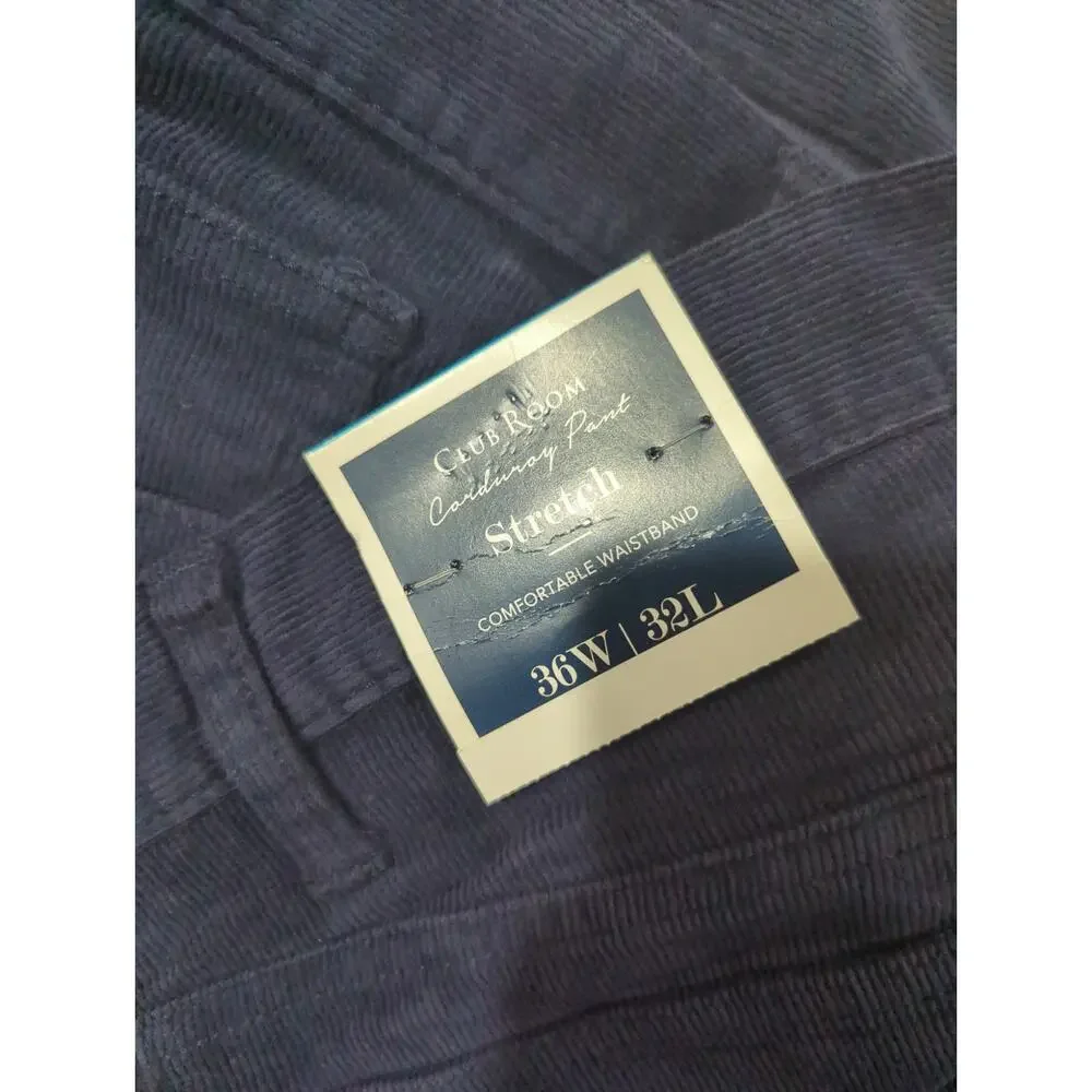 Club Room Blue Corduroy Stretch Men's Pants NEW